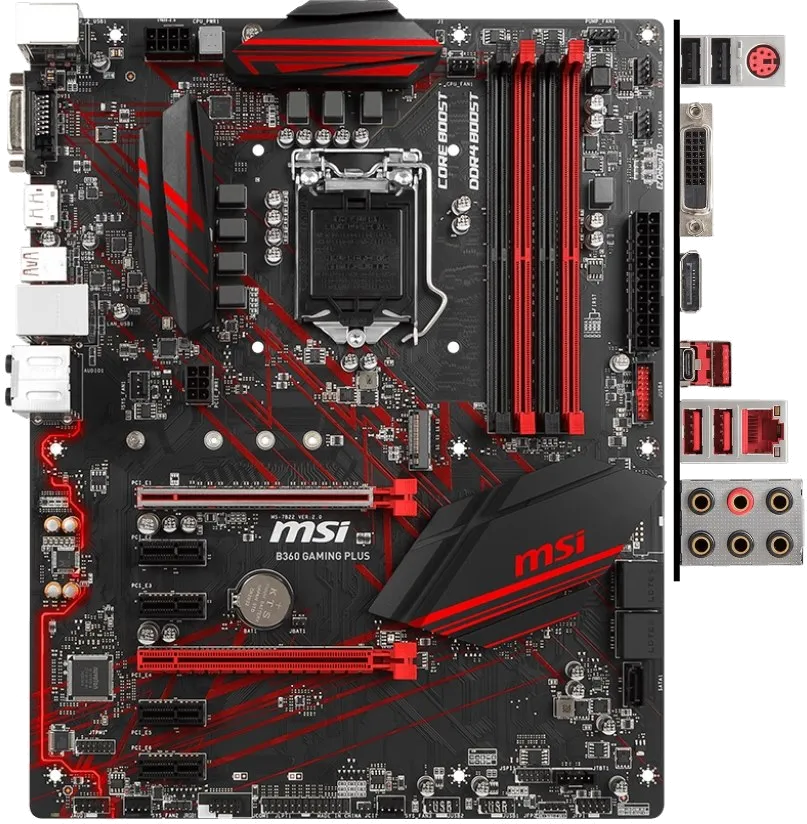 материнской платы MSI B360 GAMING PLUS