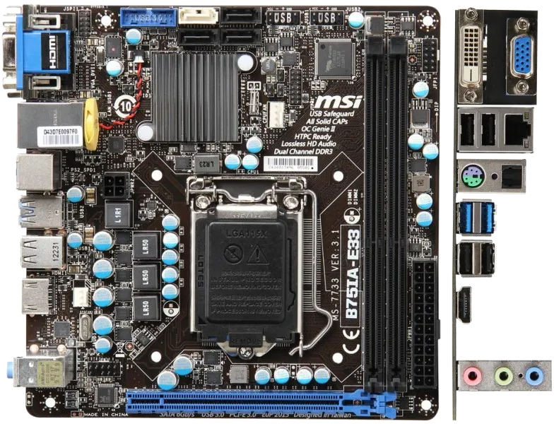 материнской платы MSI B75IA-E33